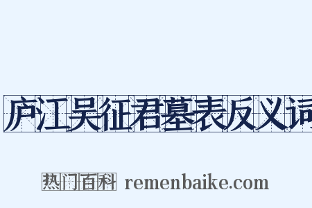 庐江吴征君墓表反义词是什么意思的图片